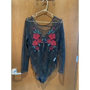 Lace Embroidered Bodysuit